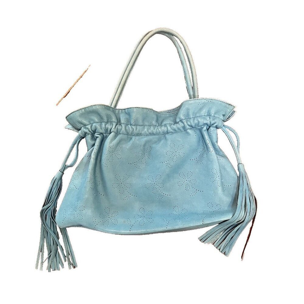 Roberta‎ Gandolfi Turquoise Fringe Tassel Leather Shoulder Bag